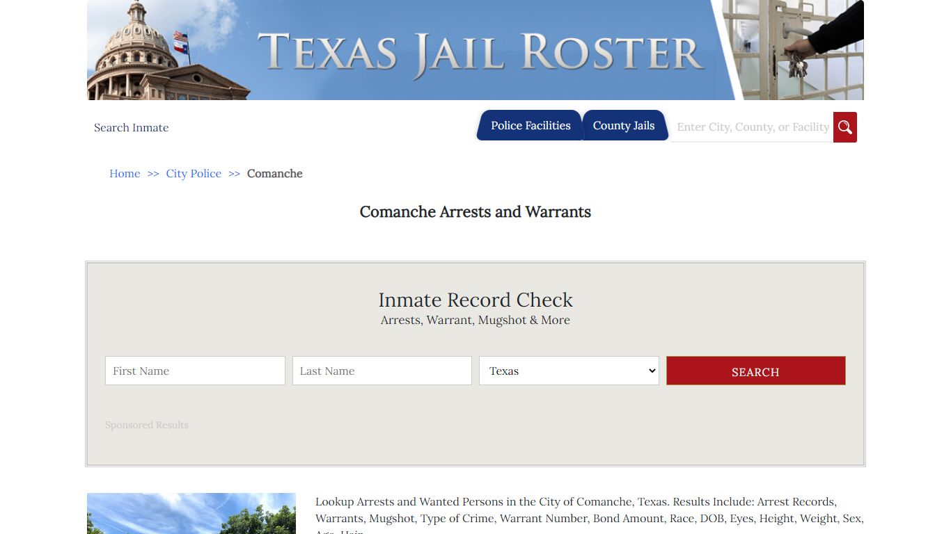 Comanche Arrests and Warrants | Jail Roster Search